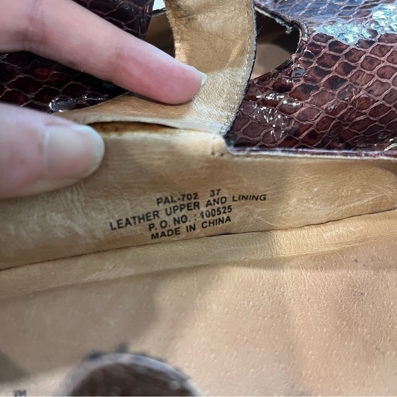 ALEGRIA Textured Patent Slip-On Mary Jane Snake Print Leather / EU 37 / US 7-7.5 - Picture 6 of 16